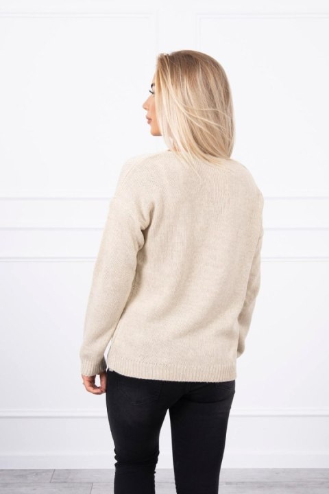 Sweter z dekoltem V beżowy Sweter z dekoltem V beżowy