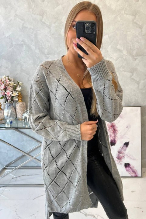 Sweter z geometrycznym wzorem szary Sweter z geometrycznym wzorem szary