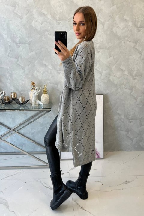 Sweter z geometrycznym wzorem szary Sweter z geometrycznym wzorem szary
