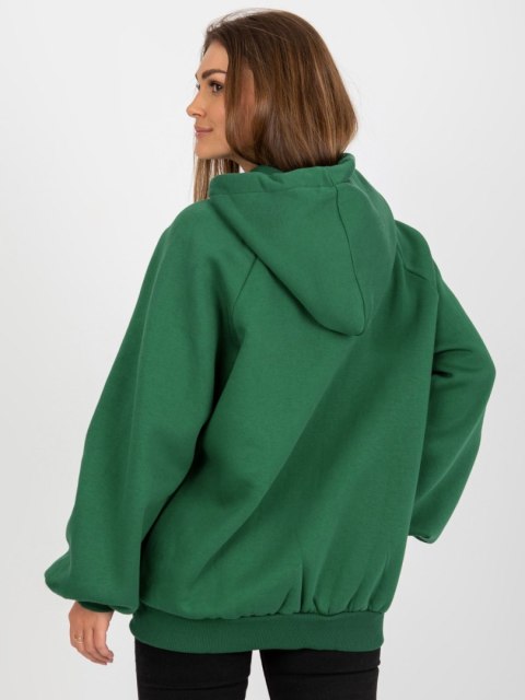 Bluza oversize z kapturem ciemny zielony basic Bluza oversize z kapturem ciemny zielony basic