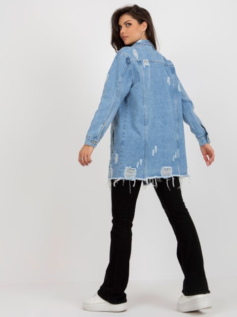 Kurtka długa oversize dżinsowa jeans niebieskia Kurtka długa oversize dżinsowa jeans niebieskia