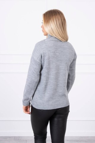 Sweter z półgolfem szary