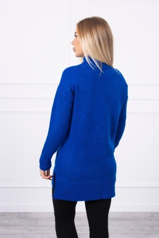 Sweter ze stójką chabrowy