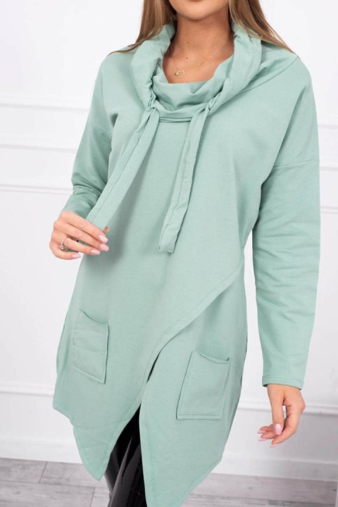 Tunika z kopertowym przodem Oversize ciemno miętowa Tunika z kopertowym przodem Oversize ciemno miętowa