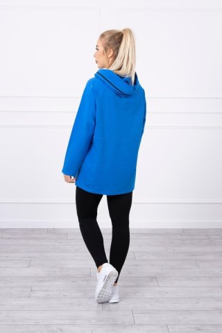 Tunika z suwakiem na kapturze Oversize chabrowa