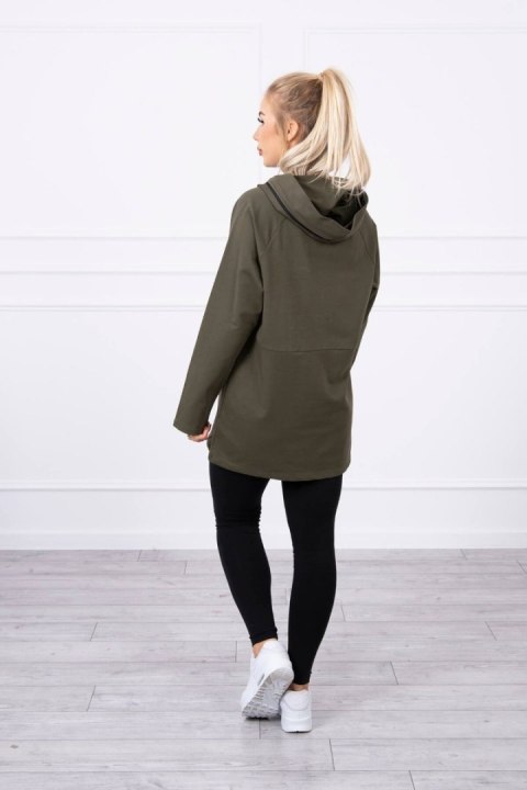Tunika z suwakiem na kapturze Oversize khaki