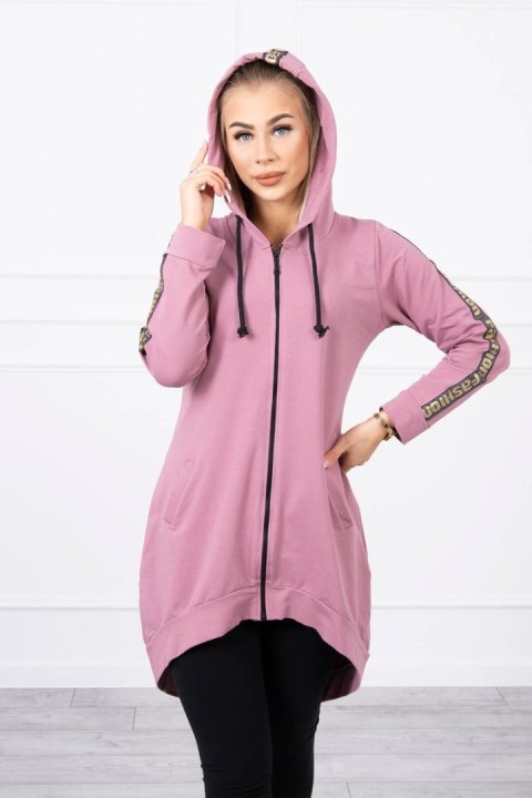 Bluza z suwakiem z tyłu ciemno różowa