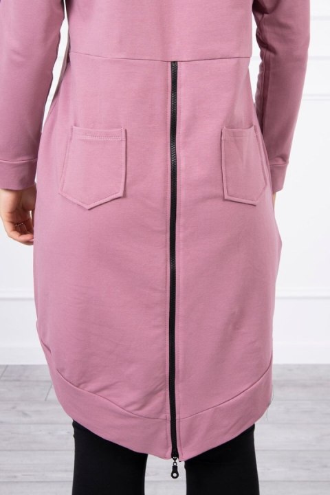 Bluza z suwakiem z tyłu ciemno różowa