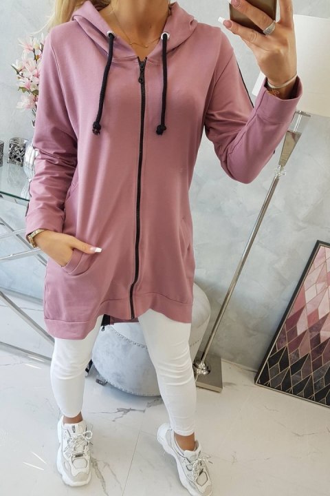 Bluza z suwakiem z tyłu ciemno różowa