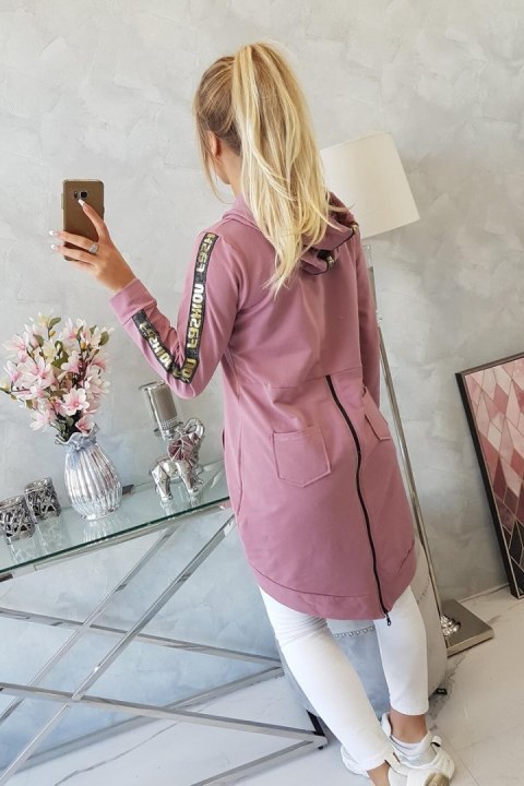 Bluza z suwakiem z tyłu ciemno różowa