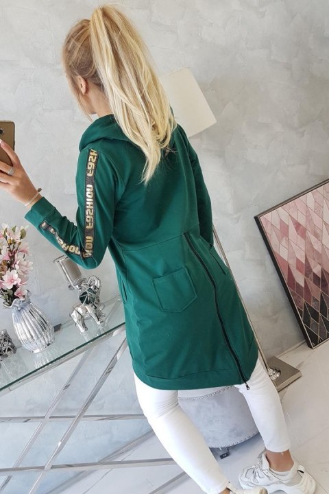 Bluza z suwakiem z tyłu zielona