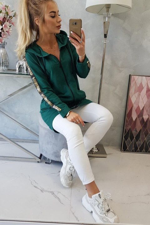 Bluza z suwakiem z tyłu zielona