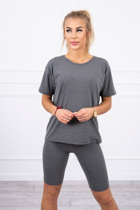 Komplet sportowy koszulka +legginsy grafitowy Komplet sportowy koszulka +legginsy grafitowy