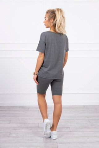 Komplet sportowy koszulka +legginsy grafitowy UNI