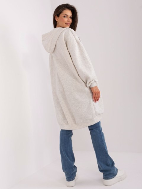 Jasnoszara rozpinana bluza basic z kieszeniami i kapturem Jasnoszara rozpinana bluza basic z kieszeniami i kapturem