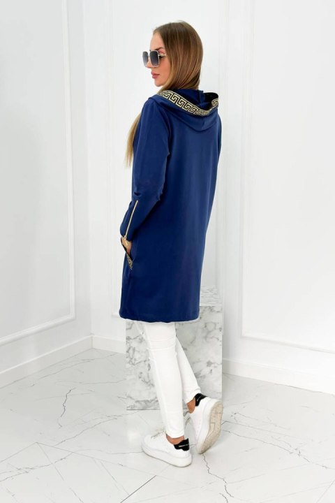 Bluza z ozdobną taśmą jeansowa zasuwana z kapturem Bluza z ozdobną taśmą jeansowa zasuwana z kapturem