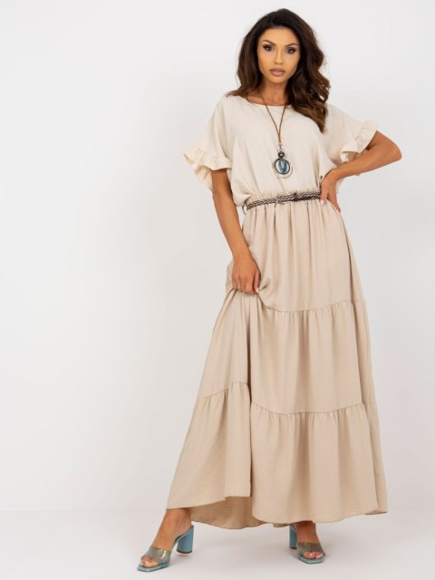Spódnica maxi z falbaną letnia beżowa Italy Moda Spódnica maxi z falbaną letnia beżowa Italy Moda