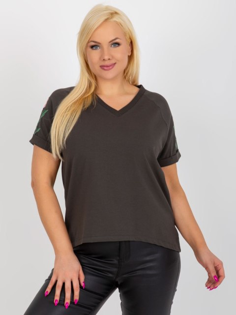 Bluzka RV-BZ-8542.36 ciemny khaki Bluzka RV-BZ-8542.36 ciemny khaki