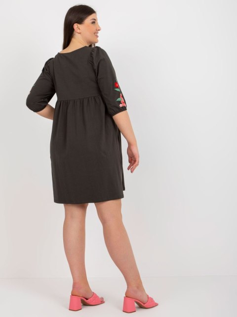 Sukienka RV-SK-8528.55P ciemny khaki Sukienka RV-SK-8528.55P ciemny khaki