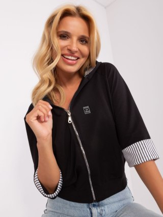 Bluza rozpinana z kaputer rękaw 3/4 czarna UNI