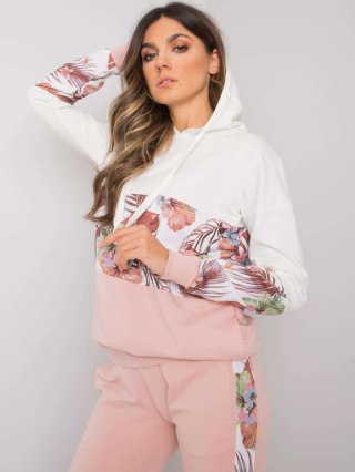 Komplet dwuczęściowy z bawełny ecru-różowy Melanie RUE PARIS S/M