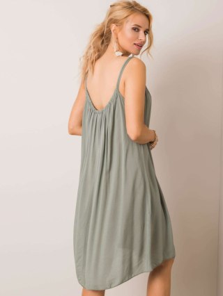Sukienka na ramiaczkach zwiewna khaki oversize L