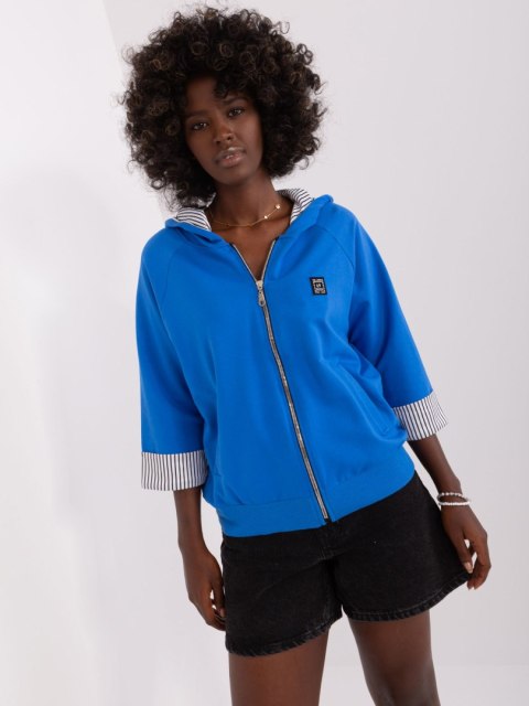 Bluza rozpinana z kaputer rękaw 3/4 ciemno niebieska Bluza rozpinana z kaputer rękaw 3/4 ciemno niebieska