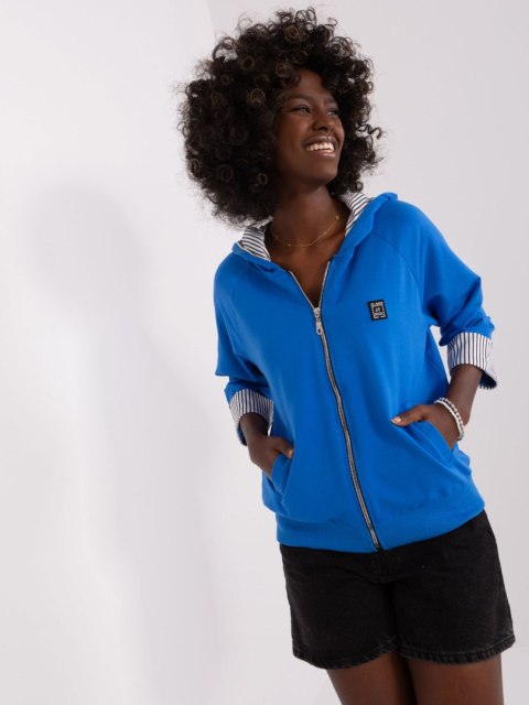 Bluza rozpinana z kaputer rękaw 3/4 ciemno niebieska Bluza rozpinana z kaputer rękaw 3/4 ciemno niebieska