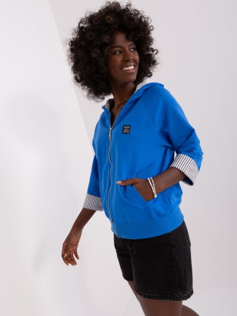 Bluza rozpinana z kaputer rękaw 3/4 ciemno niebieska Bluza rozpinana z kaputer rękaw 3/4 ciemno niebieska