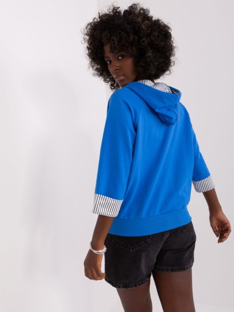 Bluza rozpinana z kaputer rękaw 3/4 ciemno niebieska Bluza rozpinana z kaputer rękaw 3/4 ciemno niebieska