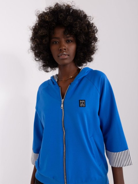 Bluza rozpinana z kaputer rękaw 3/4 ciemno niebieska Bluza rozpinana z kaputer rękaw 3/4 ciemno niebieska