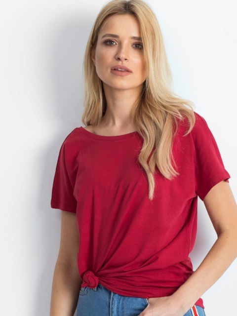 Koszulka t-shirt bordowy z dekoltem na plecach Fire M Koszulka t-shirt bordowy z dekoltem na plecach Fire M