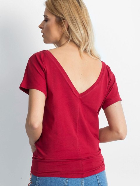 Koszulka t-shirt bordowy z dekoltem na plecach Fire M Koszulka t-shirt bordowy z dekoltem na plecach Fire M
