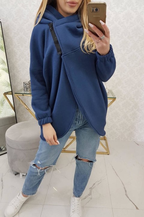 Bluza z krótkim suwakiem jeansowa