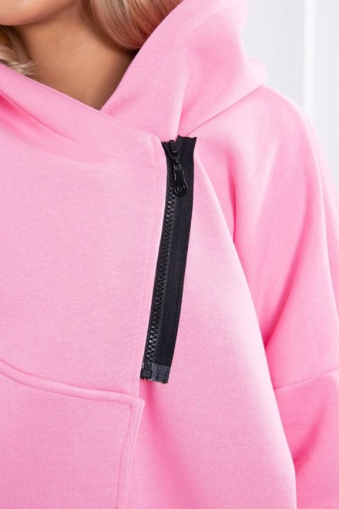 Bluza z krótkim suwakiem pudrowy róż