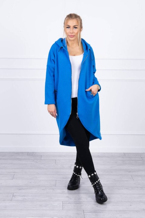 Bluza ocieplana długa chabrowa