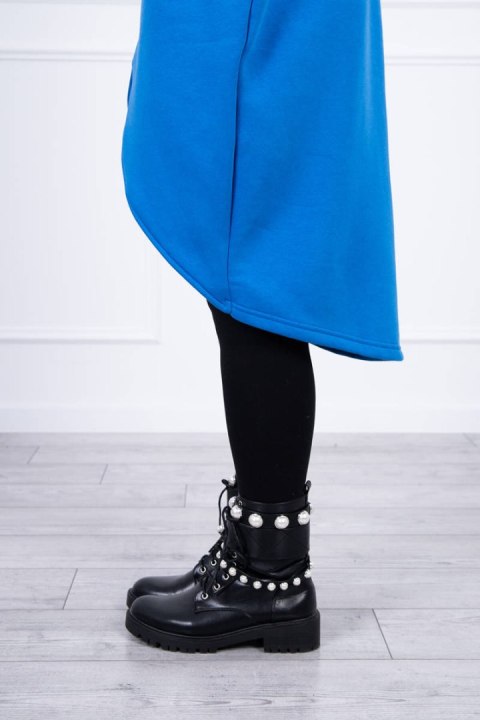 Bluza ocieplana długa chabrowa