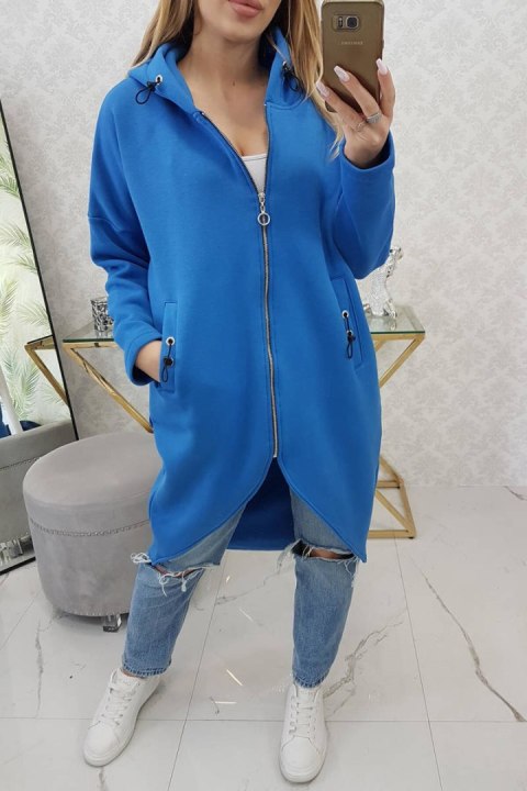 Bluza ocieplana długa chabrowa