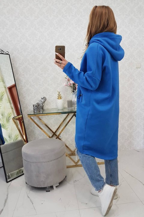 Bluza ocieplana długa chabrowa