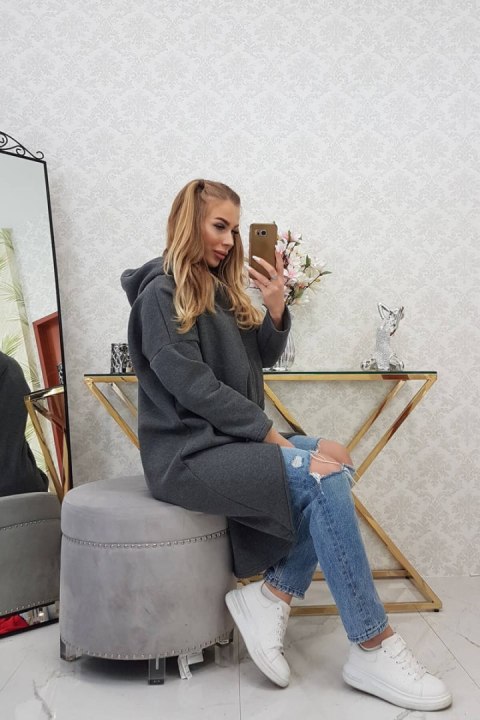 Bluza ocieplana długa grafitowa