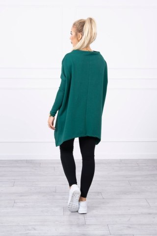 Bluza oversize z asymetrycznymi bokami ciemno zielona UNI
