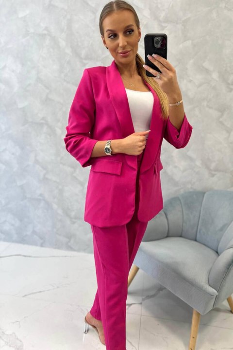 Komplet elegancki marynarka ze spodniami fuksja