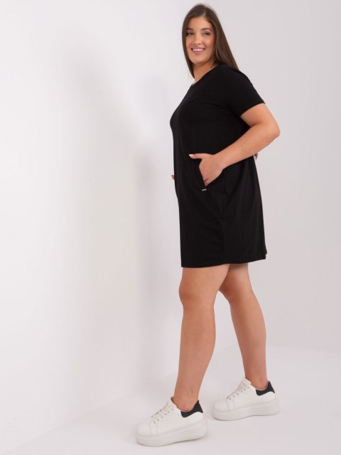 Sukienka tunika basic z kieszeniami plus size czarna