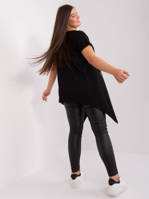 Tunika basic luźna plus size czarna dłuższe boki Tunika basic luźna plus size czarna dłuższe boki