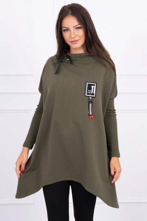 Bluza oversize z asymetrycznymi bokami khaki Bluza oversize z asymetrycznymi bokami khaki
