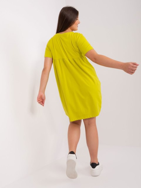 Sukienka tunika basic z kieszeniami plus size linonkowa Sukienka tunika basic z kieszeniami plus size linonkowa