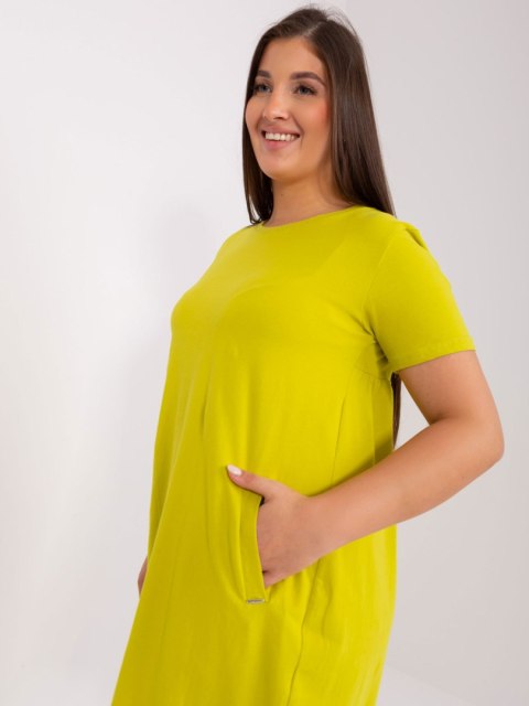 Sukienka tunika basic z kieszeniami plus size linonkowa Sukienka tunika basic z kieszeniami plus size linonkowa