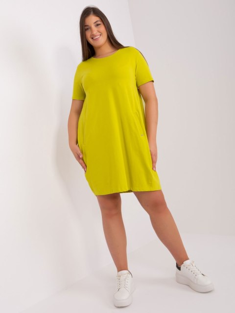 Sukienka tunika basic z kieszeniami plus size linonkowa Sukienka tunika basic z kieszeniami plus size linonkowa