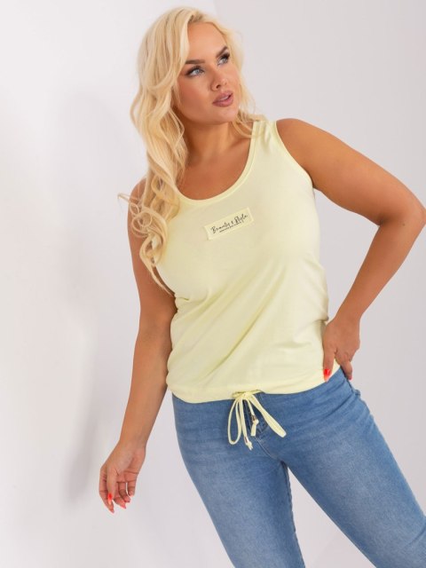 Top jasno żółty ze sciągaczem na dole bawełniany plus size Top jasno żółty ze sciągaczem na dole bawełniany plus size