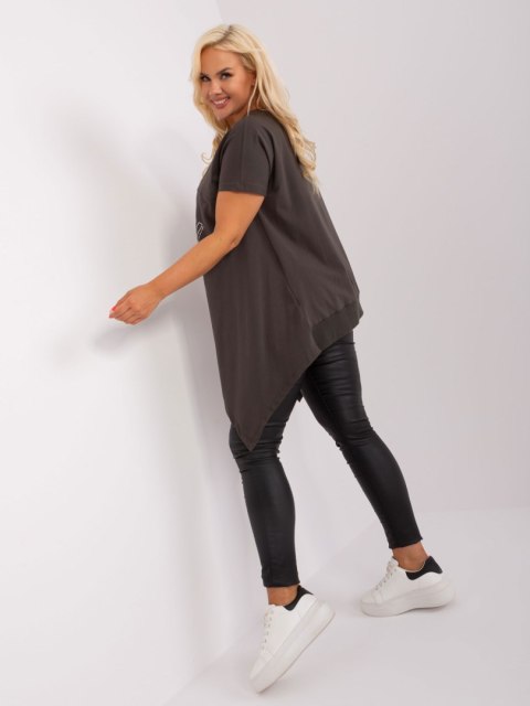 Tunika casic luźna plus size khaki dłuższe boki Tunika casic luźna plus size khaki dłuższe boki